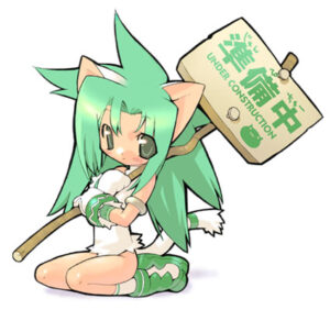 Green anime girl